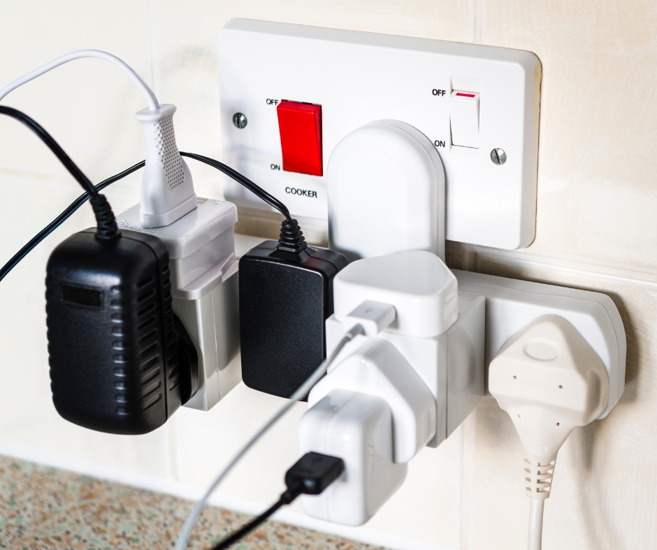 overloaded kitchen electrical socket - HES